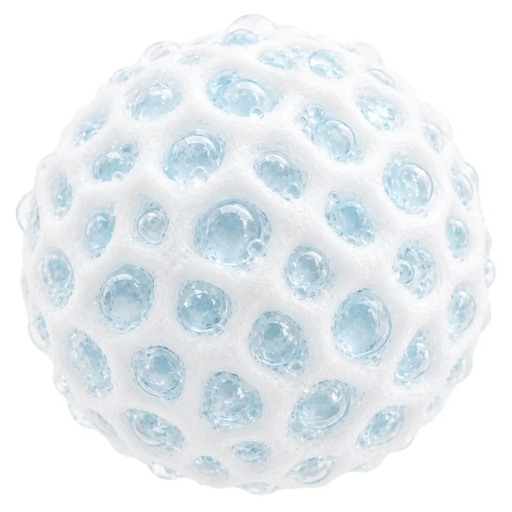 A super-absorbent core soaking up liquid